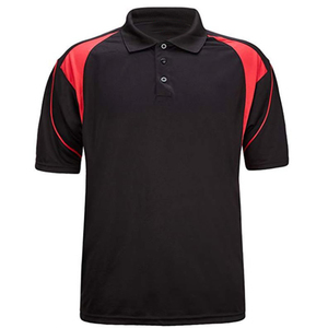 เสื้อโปโลแขนสั้นผู้ชาย สีดำแดง ตัดต่อสี แห้งเร็ว ผ้าถัก สไตล์ลำลอง - Product Image 2