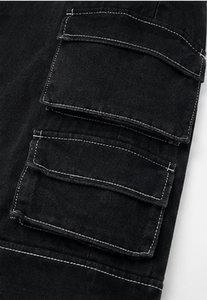 Pantalones Cortos Cargo Marrones para Hombre, Cintura Media, con Cordón, de Lona de Algodón, Estilo Casual, Largo Bermuda, con Bolsillos - Product Image 4