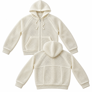 Sweat à capuche zippé personnalisé en maille respirante 3D pour homme – Léger, style streetwear décontracté, haute qualité - Product Image 1