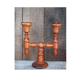 Support de bougie en bois rustique, fait main, décoration naturelle pour la maison, centre de table pour salle à manger, salon, chambre et bureau - Product Image 5