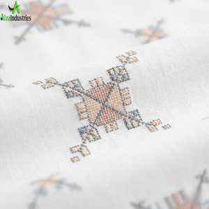 Juego de Sábanas de Algodón Puro, Tamaño Super King 120x120* |   Lino Transpirable con Estampado Geométrico Pastel y 2 Fundas de Almohada con Acabado Suave - Product Image 3