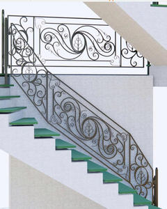 บันไดวิลล่าสมัยใหม่ทั้งภายนอกและภายในพร้อมราวบันไดเหล็กดัดตกแต่งและอุปกรณ์บันไดคุณภาพสูง - Product Image 5