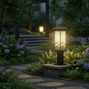 Lámpara de Jardín Contemporánea con Forma de Hongo, Estilo Zen Japonés, Decorativa para Exteriores, Luz Cálida Blanca 3500K - Product Image 2