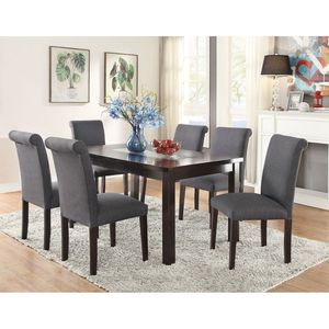 Set di 2 sedie da pranzo in legno grigio blu di transizione in betulla per sala da pranzo - Product Image 5