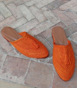 Sandales en raphia naturel, chaussures en raphia pour femmes, mules en raphia faites à la main, sandales d'été, cadeau pour elle, raphia marocain - Product Image 1