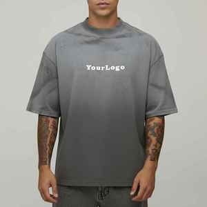 T-shirt Homme Oversize à Manches Courtes Séchage Rapide Écologique Style Hip Hop Délavé pour l'Été – Vente en Gros - Product Image 1