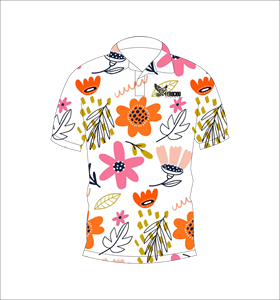 Polo à imprimé floral pour homme Terocionl, manches courtes, décontracté, en popeline de coton respirante, coupe classique, logo sur le devant - Product Image 2