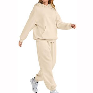 Conjuntos Deportivos Casuales de Moda para Mujer, Talla Grande, Otoño, 100% Algodón, Felpa Transpirable, 2 Piezas - Product Image 3