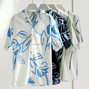 Camisas Hawaianas con Estampado Floral para Hombre, Marca Popular, Blancas y Verdes, Manga Corta, Nailon, Secado Rápido, Transpirables, Ecológicas - Product Image 2