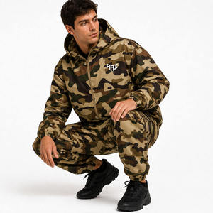 Conjunto Deportivo Casual de Poliéster para Hombre, Chaqueta Cortavientos Ligera con Capucha, Transpirable, con Impresión Digital de 2 Piezas y Logotipo Personalizado - Product Image 2