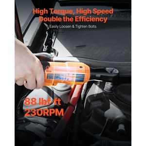 Set di Chiavi a Cricchetto Elettriche Senza Fili da 3/8 Pollici, Alimentate a Batteria, con 230 RPM e 88 Ft-lbs di Coppia - Product Image 3