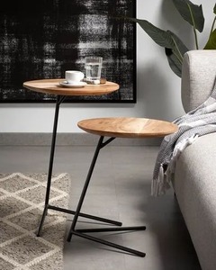 Modern Industrial Decorative Metal <b>Coffee</b> <b>Table</b> with Top Three-<b>Leg</b> Design Contemporary Non-Foldable <b>for</b> Living Room Furniture - Product Image 2