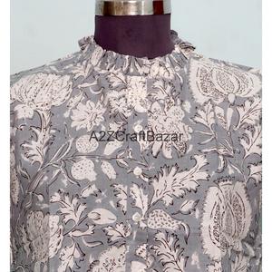 Vestido Mini Transpirable 100% Algodón para Mujer, Mangas con Vuelo, Cuello Redondo, Estampado Floral, Ecológico, Cintura Natural, Manga 3/4 - Product Image 3