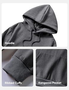 Sudadera con Capucha para Hombre, Color Sólido, 100% Algodón, Felpa, Corte Regular, Informal, con Bolsillo, Estilo Tejido, Personalizable - Product Image 2