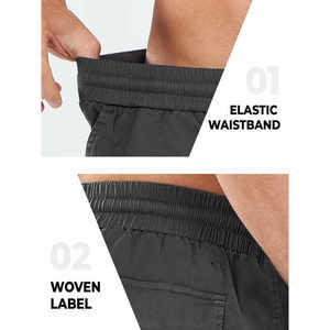 Pantalones Cortos Cargo para Hombre, Color Sólido, Cintura Elástica, Secado Rápido, Tela Oxford, Pantalones Cortos Casuales Tipo Bermuda con Bolsillos - Product Image 5