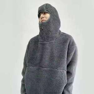 Custom Logo Ninja Hoodie Mens Oversized Heavyweight Double Hood Balaclava Streetwear Pullover Embroidered Winter Fashion Hoodie - Product Image 4
