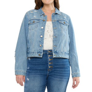 Chaqueta Vaquera para Mujer de Talla Grande al por Mayor, Tela Personalizable, Muestra Gratuita, la Mejor Calidad - Product Image 4