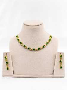 <b>Gold</b> Plated Crystal Necklace Earring <b>Set</b> Women's Wedding Jewelry Classic Style Pear Cut Rhinestone Alloy Jewelry <b>Sets</b> - Product Image 1