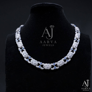 Collier chaîne cubaine fleurie plaqué rhodium argenté avec moissanite, style hip-hop, bijoux pour fête, mariage, cadeau - Product Image 1