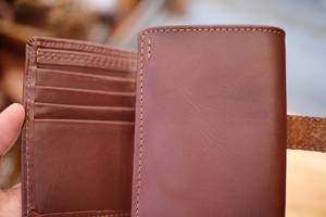 Antique Style Genuine Leather Trifold <b>Wallet</b> <b>Men</b> RFID Blocking Custom Logo Slim <b>Card</b> Holder Pocket Factory NTW-0072B - Product Image 3