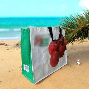 Bolsas DE LA COMPRA tejidas de PP laminadas mate reutilizables ecológicas impresas personalizadas impermeables y resistentes - Product Image 5