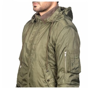 Chaqueta Bomber de Invierno con Capucha Impermeable Unisex, Precio al por Mayor, Color Sólido, Poliéster/Algodón - Product Image 4