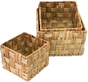 Paniers de rangement en jacinthe d'eau naturelle de haute qualité et durables pour la décoration rustique de la maison, multifonctionnels, en provenance du Vietnam - Product Image 1
