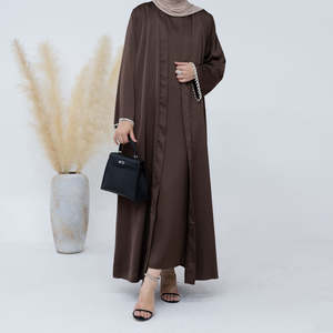 Abaya Musulmana Moderna para Mujer, Vestido Islámico Elegante y Modesto, Estilo Dubái, Kimono Abierto por Delante con Cinturón, Casual, con Cuentas, Largo hasta el Suelo, Ligero - Product Image 2