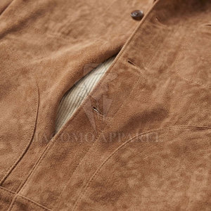 Factory Made Casual Western Style Men <b>Suede</b> Leather <b>Jacket</b> Turn Down Collar Design With Refined Stitching For Men Fashion - Product Image 6