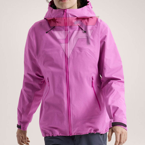Veste de ski imperméable rose à capuche pour femme, coupe-vent, manteau de neige épais avec fermeture éclair, poignets ajustables, chaud pour l'escalade - Product Image 1