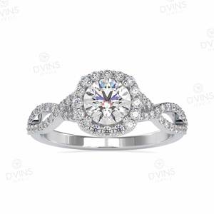 D'vins Jewels แหวนหมั้นเพชรสีทอง18K สำหรับผู้หญิงได้รับการรับรองมาตรฐาน IGI - Product Image 3