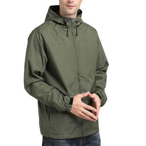 Chaqueta cortavientos de mezclilla ligera de estilo Vintage para hombre, nueva moda, cuello levantado, cremallera, patrón sólido para invierno y otoño - Product Image 2