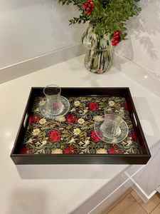 Plateau de service en bois fait main avec résine époxy, présentoir décoratif pour service et présentation de service à thé - Product Image 4