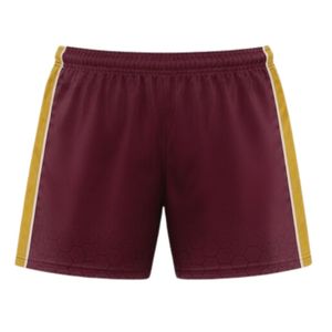 Shorts de lacrosse unisexe bordeaux et or en polyester, coupe athlétique, légers, uniforme sportif, vêtements d'entraînement d'équipe - Product Image 2
