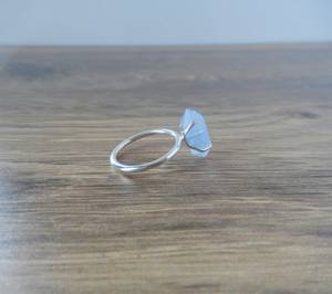 Blue Calcite Point <b>Ring</b> Sterling Silver Gemstone Point <b>Ring</b> Healing <b>Crystal</b> Jewelry Adjustable <b>Ring</b> Gift For Her - Product Image 2