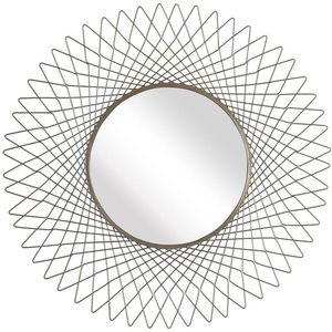 Metal Wave <b>Antique</b> Brass Circular Pattern Modern Wall Mirror Sun Shaped 5mm Thick Handmade Wall Decoration for Weddings - Product Image 6