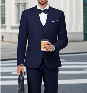 Wholesale Custom 3-Piece Men's Tuxedo Suit Wool/Polyester Worsted Fabric British/American/Italian Style Groom Wedding Formal - Product Image 3