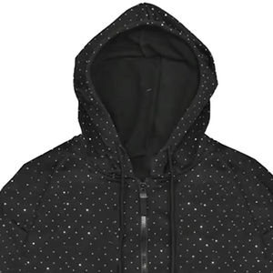 Sudadera con capucha unisex personalizada estilo Y2K, con cremallera, pedrería, diamantes brillantes, cristales completos, estilo oversize, chaqueta con capucha brillante. - Product Image 2
