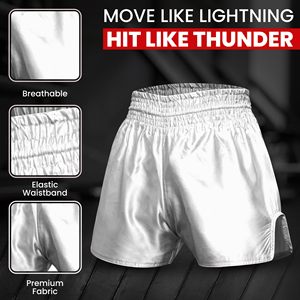 Factory Custom Unisex Boxing Shorts Karate Martial Arts Sublimation Satin Anti Rash Moisture Wicking Wholesale OEM OEM Wholesale - Product Image 3