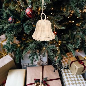 Hanging <b>Christmas</b> Jingle Bells Various Colors Handmade Rattan Xmas Holiday Bell Ornament <b>Cheap</b> Price - Product Image 3