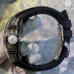 Men <b>Mechanical</b> <b>Watch</b> Stainless Steel Case Rubber Band Buckle Clasp Analog Dial 20mm Sport Style Water Resistant 10 Bar - Product Image 2