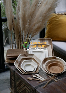 Assiettes en feuilles de palmier sans plastique, vaisselle jetable écologique en vrac - Product Image 4