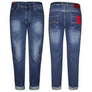 Jeans de mezclilla para hombre, corte ajustado, lavado a la piedra, cintura alta, pierna recta, casual, de algodón, azul, para otoño, servicio OEM, cierre de cremallera, antiencogimiento - Product Image 6