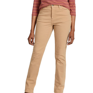 Jean droit pour femme, taille haute, longueur intégrale, couleur unie, décontracté, respirant, écologique, vintage, 100 % coton, denim lavable - Product Image 2