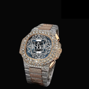 Indian Exporter Antique Green Sapphire Dial Automatic Movement VVS Moissanite Diamond <b>Watch</b> <b>for</b> Birthday Gift at Good Price - Product Image 1
