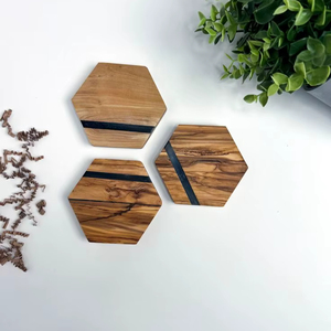 Juego de posavasos de resina con diseño exclusivo, posavasos de MDF, posavasos de madera, posavasos de resina MDF, manteles individuales a precio de fábrica al por mayor - Product Image 1