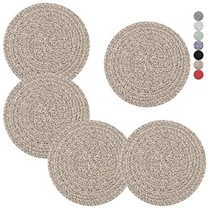 Trivets de Yute Reciclado Hechos a Mano al por Mayor |   Posavasos de Fibra Natural de la India - Product Image 1