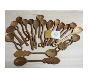 Ensemble de cuillère en bois artisanal, matériau: bois d'acacia naturel; utilisation: outil de service et de cuisine; origine: Vietnam, exportation - Product Image 3