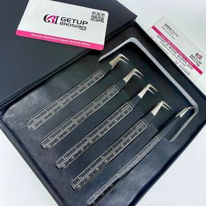 Pince à épiler GETUP BROSONS IMPEX en acier inoxydable à pointe lisse, revêtement noir, 90 Boot/Long 45, isolation argentée - Product Image 6