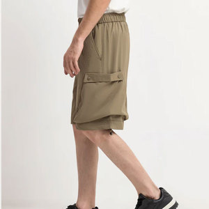 Comfortable Soft Canvas Fabric Men's Casual Shorts Solid Quick Dry Breathable Anti-Wrinkle Drawstring Closure Customized Shorts - Product Image 2